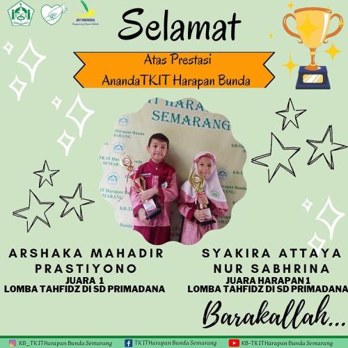 Prestasi TKIT Harapan Bunda Semarang Th 2023