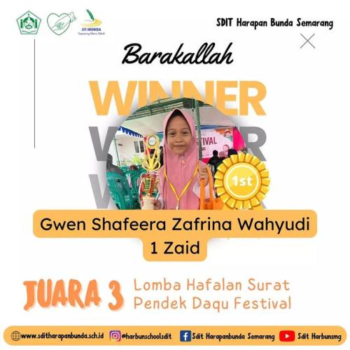 Prestasi SDIT Harapan Bunda Semarang Th 2023