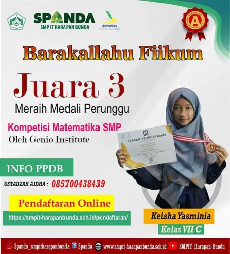 Prestasi SMPIT Harapan Bunda Semarang Th 2023