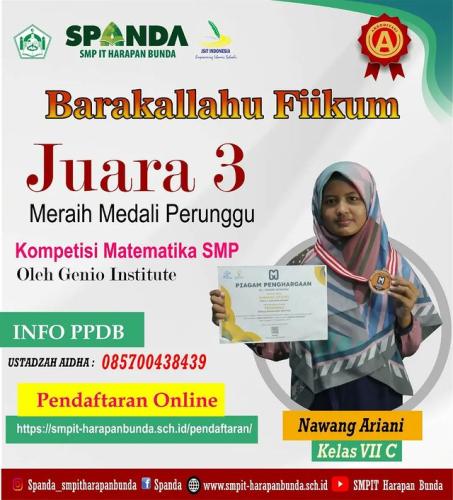 Prestasi SMPIT Harapan Bunda Semarang Th 2023