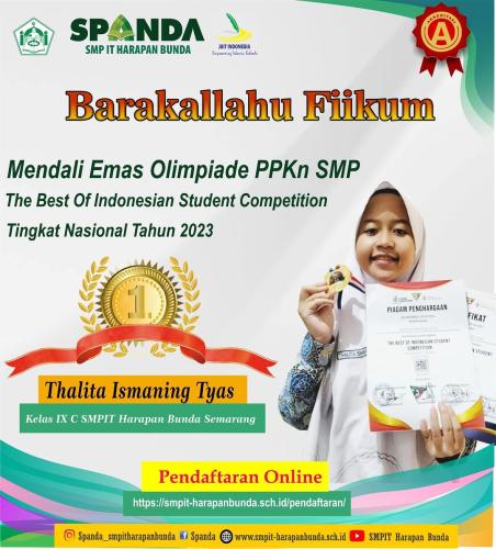 Prestasi SMPIT Harapan Bunda Semarang Th 2023