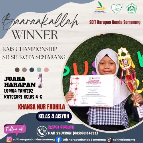 Prestasi SDIT Harapan Bunda SemarangTh 2023
