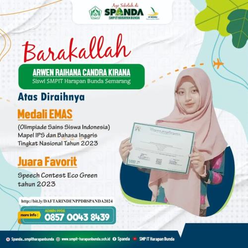 Prestasi SMPIT Harapan Bunda Semarang Th 2023