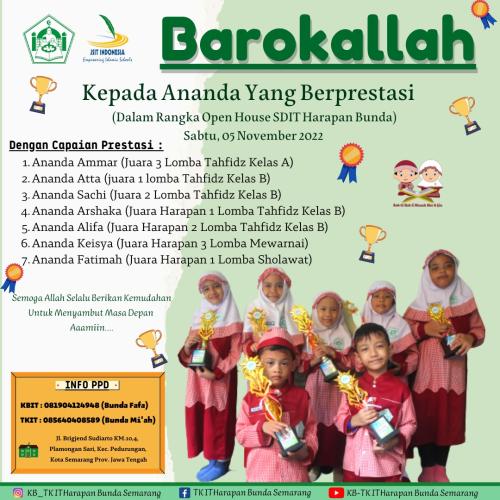 Prestasi TKIT Harapan Bunda Semarang Th 2023