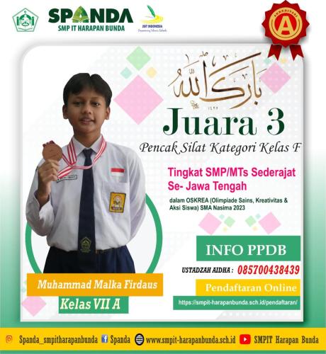 Prestasi SMPIT Harapan Bunda Semarang Th 2023